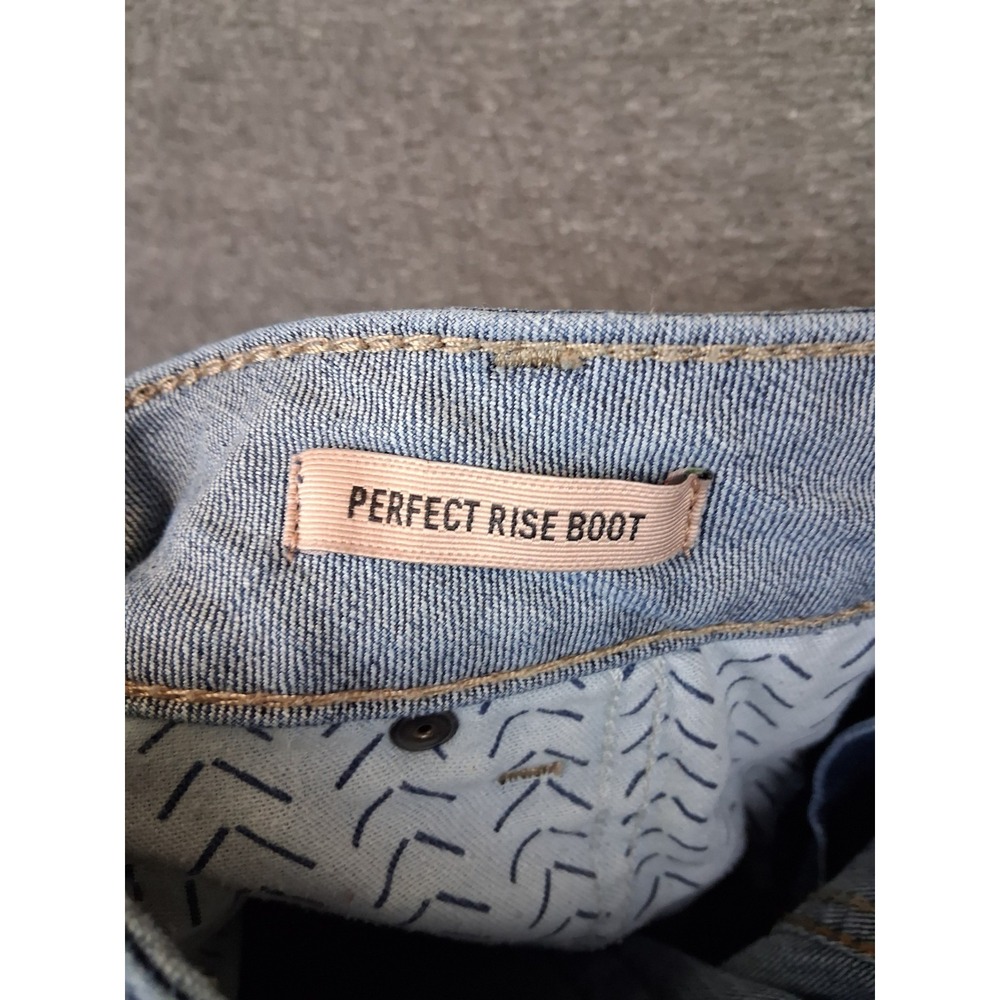 Ariat Womens Jeans 33R Blue Denim Rosa Perfect Boot Cut Thick Stitch Western - Picture 10 of 11